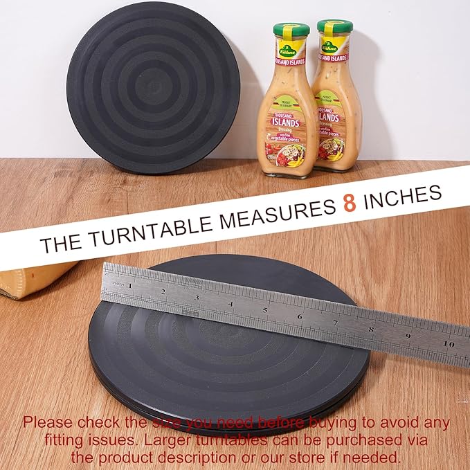 8 Inch Lazy Susan Turntable Organizer, Eichzer Premium Heavy Duty Rotating Swivel Stand with Steel Ball Bearings for Model/Rotating Plants/Crafts Stand/TV/Monitor/Laptop (360˚ Rotation)