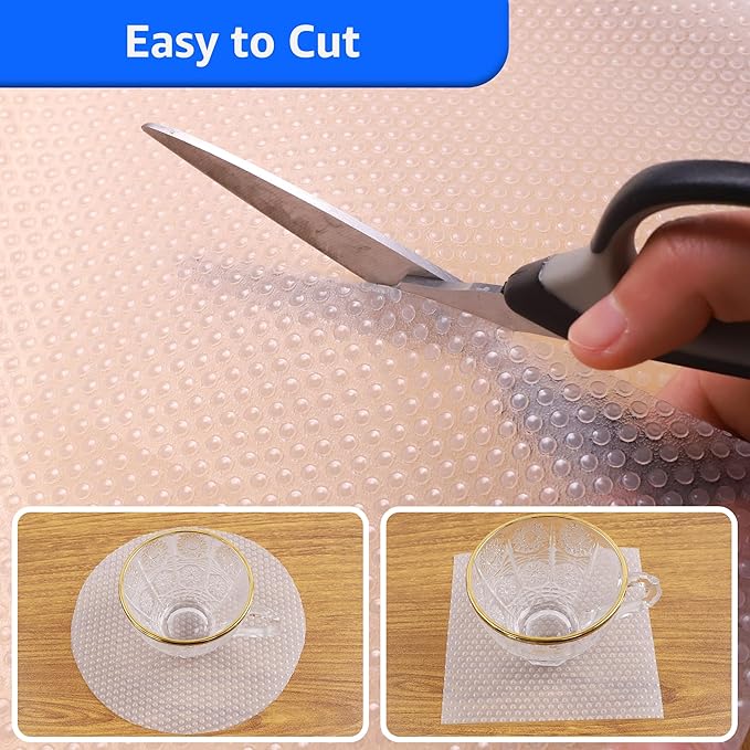 Large Shelf Liners for Kitchen Cabinet: Waterproof Clear Under Sink Mat - Non-Adhesive Easy to Cut Drawer Liner for Pantry Cupboard Translucence 30" W x 240" L