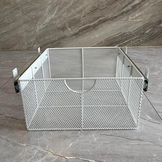 Pull Out Closet Drawer for Clothes | Sliding Wire Basket for Wardrobe Cabinets | Roll Out Storage Organizer | Side Mounting | for Home, Kitchen,Pantry