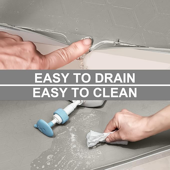 CANIVI Under Sink Mat, 34" x 22" Waterproof Silicone Under Sink Tray for Kitchen & Laundry Cabinets, Kitchen Cabinet Shelf Protector, Up to 3.3 Gallons Liquid, Fits 36 inch Standard Cabinet(Grey)