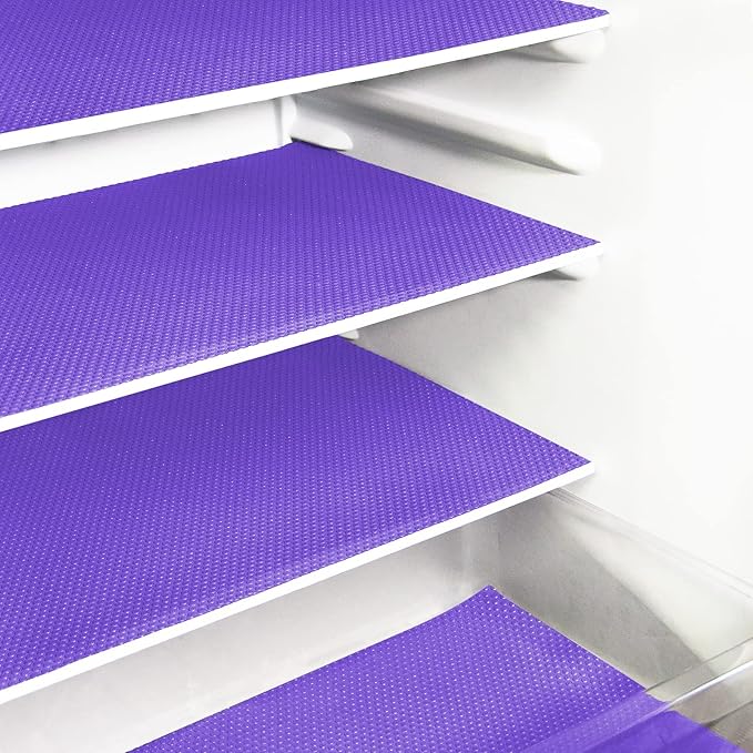 Rwotlls 24Pcs Refrigerator Liners, Washable Fridge Liner Mats Covers Pads for Glass Shelf Cupboard Cabinet Drawer Home Kitchen Accessories Organization (Purple)