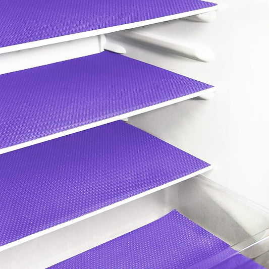 Rwotlls 8Pcs Refrigerator Liners, Washable Fridge Liner Mats Covers Pads for Glass Shelf Cupboard Cabinet Drawer Home Kitchen Accessories Organization (Purple)
