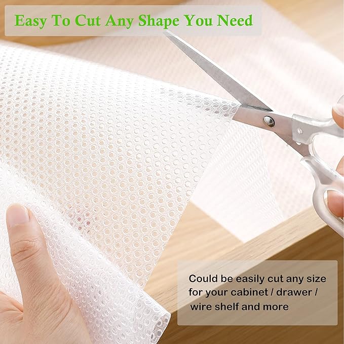 Shelf Liners Non Slip Cabinets Drawers Liner 11 Inch Wide X 20 Ft Non Adhesive Pantry Shelves Liners Clear Waterproof Kitchen Drawer Liners for Fridge Cupboard