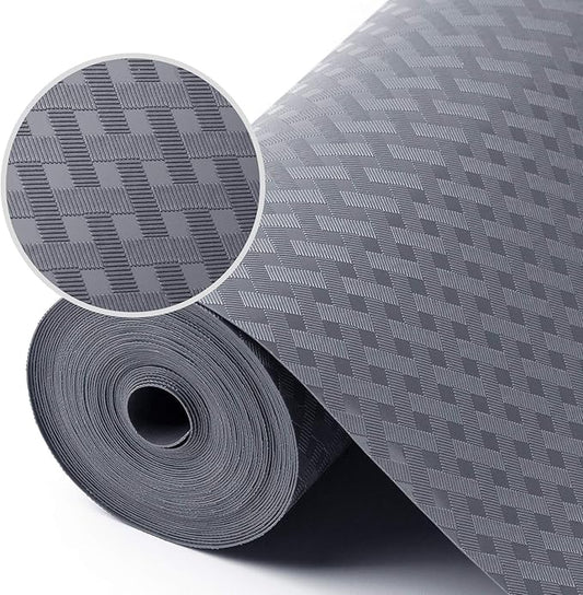 StaHom Shelf Liners for Kitchen Cabinets Refrigerator Liners Waterproof Kitchen Cupboard Liner Durable Plastic Drawer Mats EVA Material Non Adhesive Fridge Liner for Shelves - Gray 17.5 x 78.7 Inches