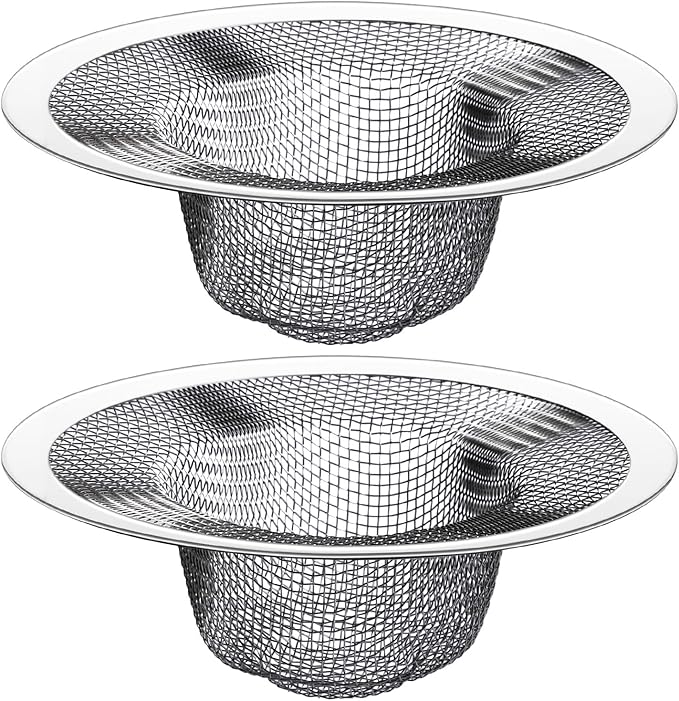 HNYYZL 4.5" Top / 2.5" Basket Small Drain Strainer, 2Pcs Sink Drain Hair Catcher, Bathroom Sink Strainer,Drain Mesh Baskets for Laundry