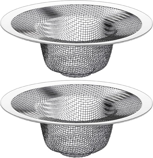 HNYYZL 4.5" Top / 2.5" Basket Small Drain Strainer, 2Pcs Sink Drain Hair Catcher, Bathroom Sink Strainer,Drain Mesh Baskets for Laundry