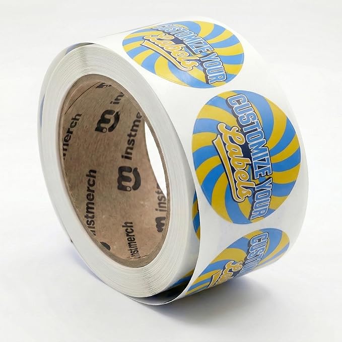 instMerch Custom Sticker Roll Labels — Logo Stickers Customized Labels — Custom Stickers for Business Logo (Oval)