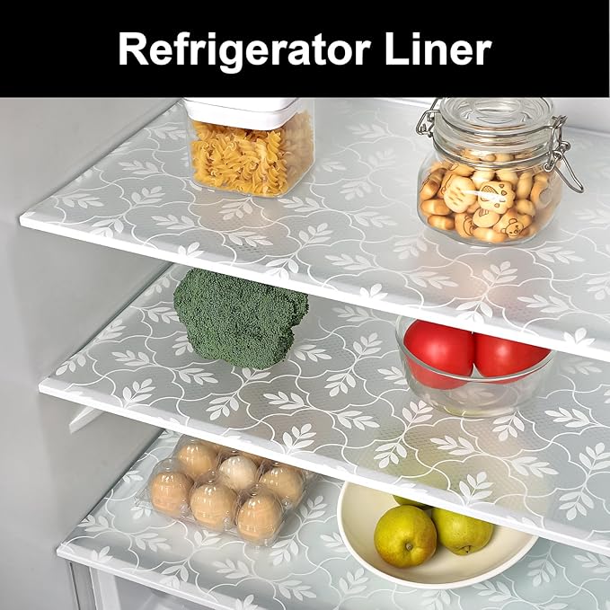 Cooyes Shelf Drawer and Cabinet Liner, Washable Oil-Proof Shelf Liners for Kitchen Cabinets, Shelves, Refrigerator, Non-Adhesive Drawers Mats（11.8" W x 118" L）