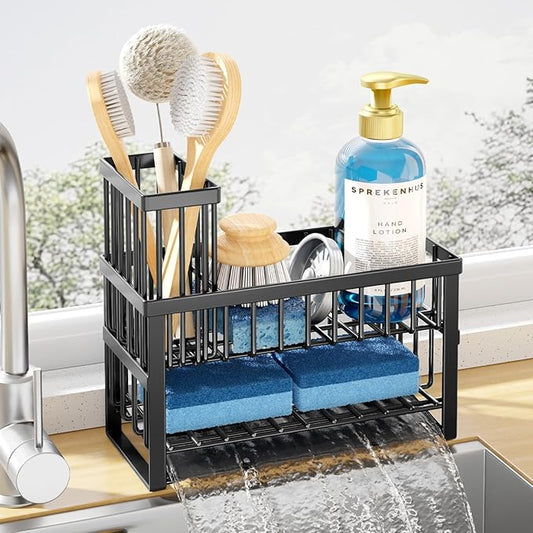 Kitsure Sponge Holder Iron Black Large 2-Tier