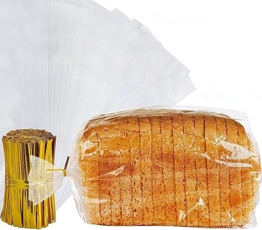 Reusable Plastic Bread Bags - 150 Pack Clear Loaf Bags for Homemade Bread - Perfect for Baked Goods Storage