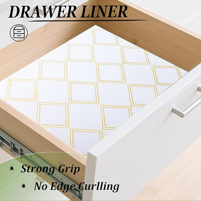 Kitchen Shelf Liner Non Slip 20 Inch X 20 Ft Cabinet Liners for Shelves Waterproof Drawer Liners for Kitchen Cabinets Non Adhesive Cupboard Paper for Bathroom Closet Fridge Dresser Pantry