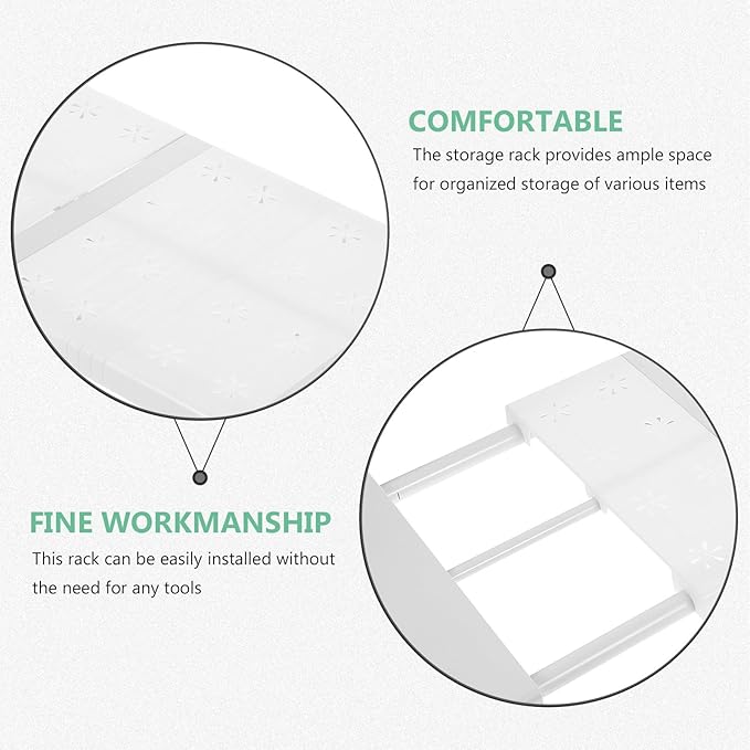 SUPVOX Expandable Closet Organizer Shelf Divider, Adjustable Telescopic Tension Rack 31-42cm Length 24cm Width, Wardrobe Storage Shelf for Clothes Cabinet, Single Piece