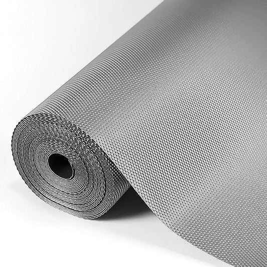 Hersvin Shelf Liner, 18" x20' Non-Adhesive Drawer Liners EVA Kitchen Cupboard Cabinet Covering Undersink Mat Washable Fridge Lining Paper (Gray Diamond)