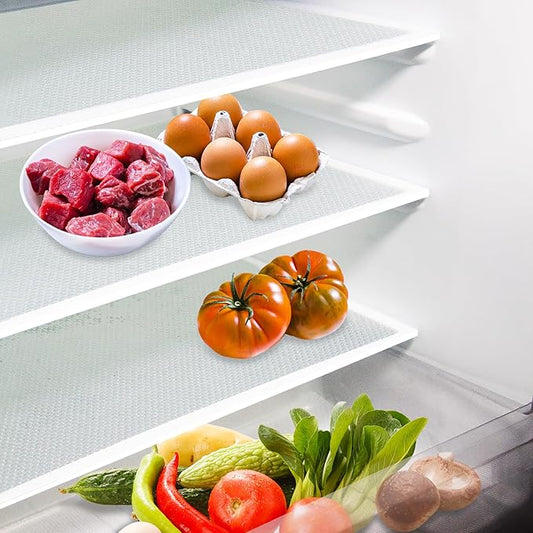 Daixers 10Pcs Refrigerator Liners, Washable Fridge Liner Shelf Mats Refrigerator Pads for Cupboard Cabinet Drawer Home Kitchen Accessories Organization (Clear)