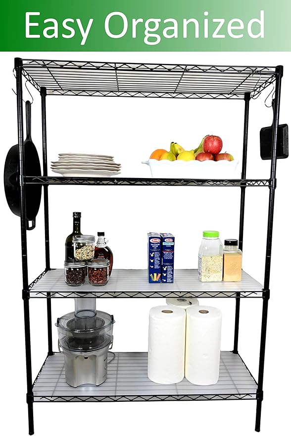 ACHub Wire Shelf Liners 14 x 30, Set of 5 & Bonus S-Shaped Hooks, Waterproof, Heavy Duty, Translucent Plastic Liners for Wired Rack Shelving