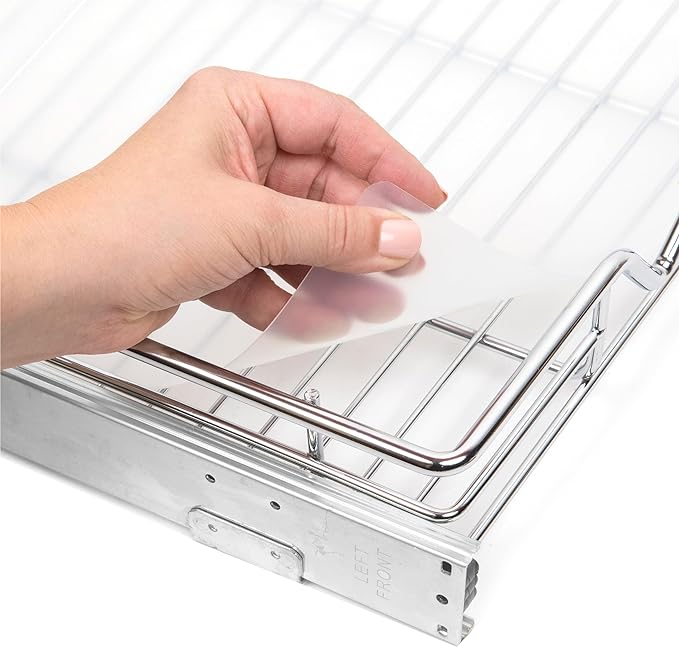 HOLDN' STORAGE Hard Plastic Liner for Pull Out Shelf, Fits Pull Out Cabinet Organizer 16" W x 20" L - Shelf Protector Liner, Clear Frosted