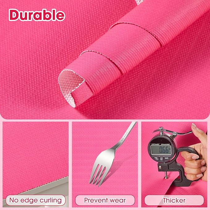 ALIUNI Drawer and Shelf Liner, Non-Slip Kitchen Cabinet Liners Non-Adhesive Thick Strong Grip Waterproof Washable Mats Protect Dresser Shelves Cupboard Bathroom Cabinets, Fuchsia, 18 in X 10 FT