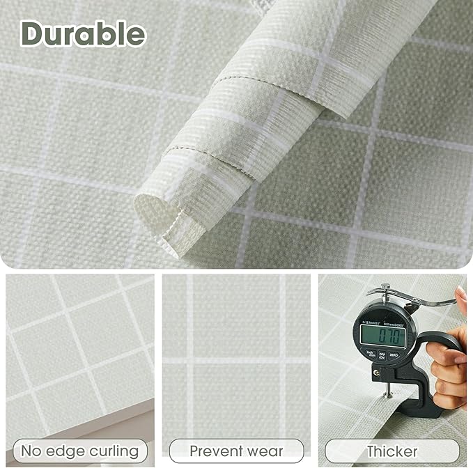 ALIUNI Drawer and Shelf Liner, Non-Slip Kitchen Cabinet Liners Non-Adhesive Thick Strong Grip Waterproof Washable Mats Protect Dresser Shelves Cupboard Bathroom Cabinets, Light Green, 18 in X 10 FT