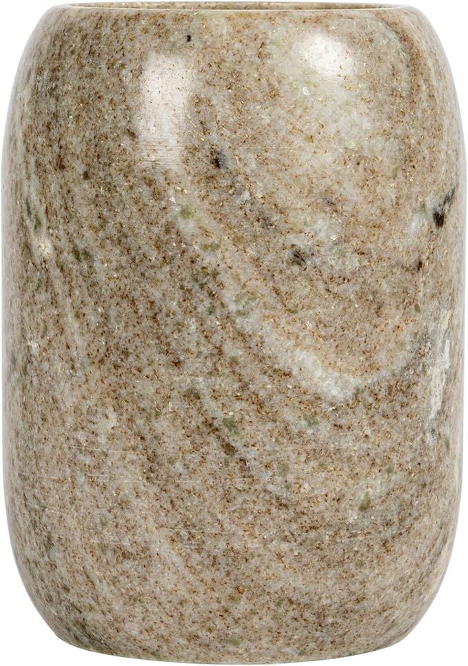 Creative Co-Op Modern Marble Bottle Holder, White Crock, Natural