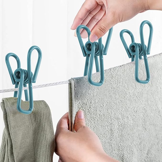 Multipurpose Metal Bag Clips - 2 Inch Colorful Sealer for Sealing Food, Paper Holder, Clothesline Clip for Laundry Hanging, Kitchen Bags (Colorful, 24PCS)