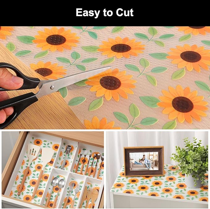 Cooyes Shelf Liner – Premium Non-Adhesive Cabinet & Drawer Liner for Kitchen – Waterproof Shelf Paper with Modern Pattern – Durable EVA Cabinet Mat – Easy to Cut （24" W x 240" L）