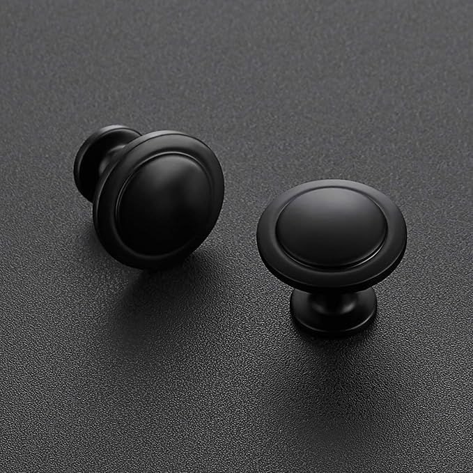 Ravinte 60 Pack Matte Black Cabinet Pulls 1-1/4 inch Kitchen Cabinet Knobs Drawer Knobs Dresser Drawer Pulls Door Dresser Handles for Cupboard