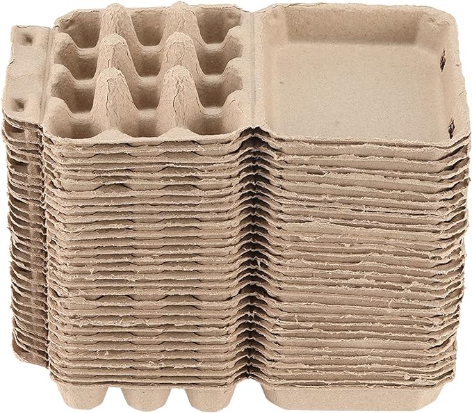 60 Pcs Quail Egg Cartons, Dozen Huevo Box, 3x4 Blank Natural Color Pulp Paper Eggs Container, 12 Count Quail Storage Egg Holder Reusable Strong Tray for Refrigerator