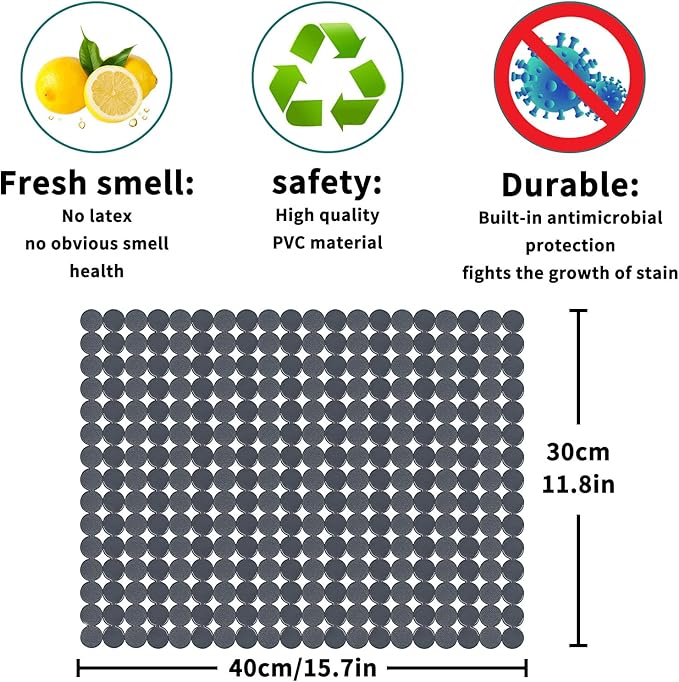 Qulable 2Pack Kitchen Sink Mat for Stainless Steel/Ceramic Sinks, PVC Eco-friendly Protectors for Bottom of Kitchen Sink, Adjustable, Fast Draining, Dots Design, 11.8x15.7 (Solid Gray)