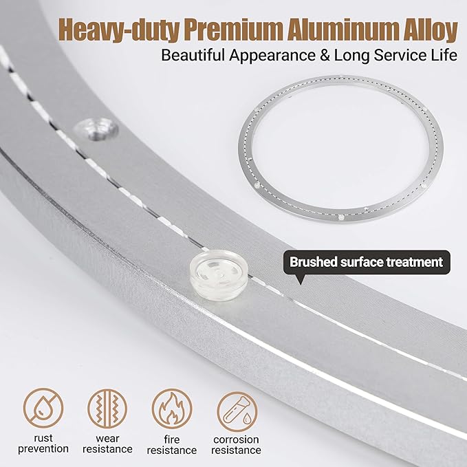 20 Inch Lazy Susan Heavy-Duty Aluminium Alloy Rotating Bearing Lazy Susan Hardware- Mute Bearing Turntable Ring Hardware for Dining and DIY Furniture (Capacity up to 660lb)