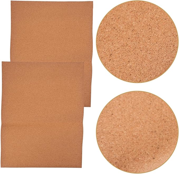 TOPPERFUN Cork Liner for Drawers Cabinets 2 Sheets Non-Slip Moisture-Resistant High-Density Cork Easy to Cut Install Ideal for Shelves and Cabinets