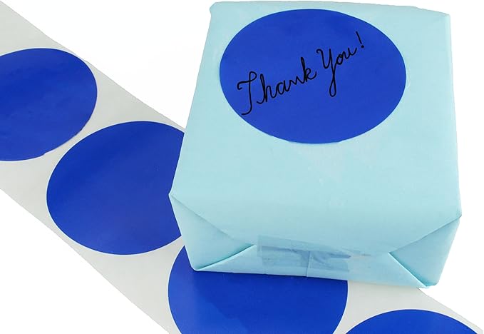 ChromaLabel 3 Inch Round Colored Stickers, Removable Sticky Dots Color Coding Labels, Ideal Dot Stickers for Office and School Projects - 500 Sticker Dots per Roll, Dark Blue Sticker
