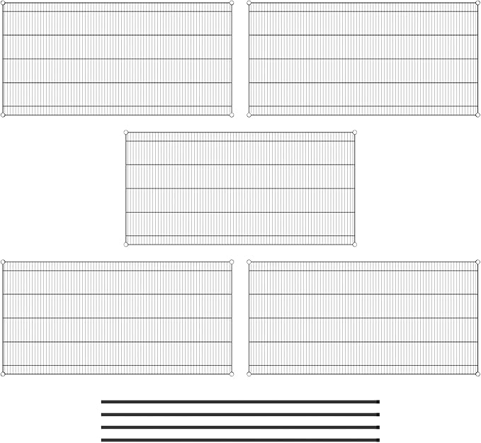 Commercial NSF Listed Black Epoxy Stationary Wire Shelving Kit 36" x 72" x 86", with 5 Shelves Perfect for Warehouse, Walk-in Refrigerator, Freezer, Grocery Store, Restaurant, Dishroom