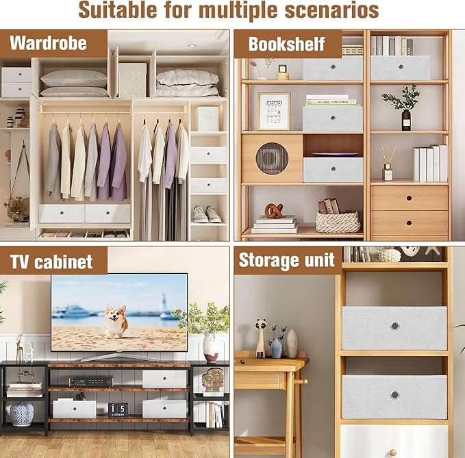 SHAWKEN Drawer Organizer Clothes, 9-Pack Collapsible Cube Storage Bin for Versatile Home and Closet Organizers and Storage