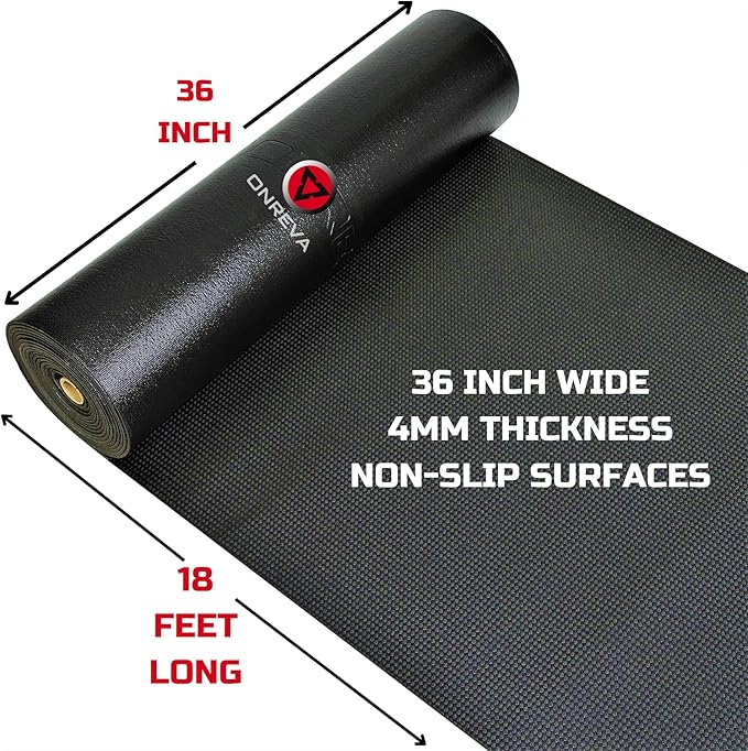 ONREVA Tool Box Liner 36 inch wide x 18 ft Large, Thick Heavy Duty Toolbox Drawer Liners, Rolling Tool Chest Foam Mat, Shelf Rubber Mat, Black Non-slip Organizer Pad for Cabinet, Workbench