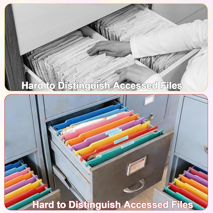 party greeting 8 Pack File and Folder Dividers 9x11.4 Inches Plastic Hanging Filing Cabinet Dividers Organizers Insertable File Separators Supplies for Office Drawer Organization (Rainbow)
