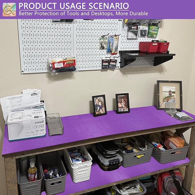 Foam Toolbox Liner Shelf Liner, Thickened Durable Pad Tool Box Mat for Protecting Your Tools, Work Surfaces, Garage, Chest (Purple, 16 * 6)