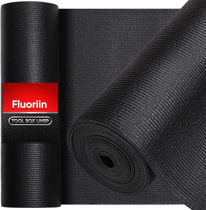 Tool Box Liner Foam Shelf Liner,Toolbox Drawer Liner Foam Mat Thickened Durable Non Slip Pad for Protecting Tools,Kitchen Cabinets,Garage, Work Surfaces,Shelves, 16" W x 193" L, Black
