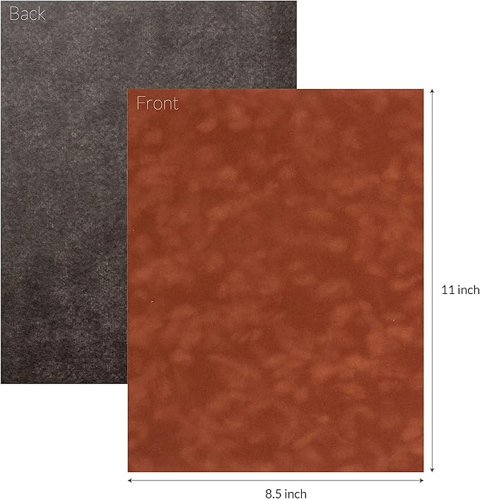 S.E.I Nutmeg Velvet Paper, Felt Fabric For Drawer and Jewelry Box Liner, 8.5" x 11" - 12 Sheets