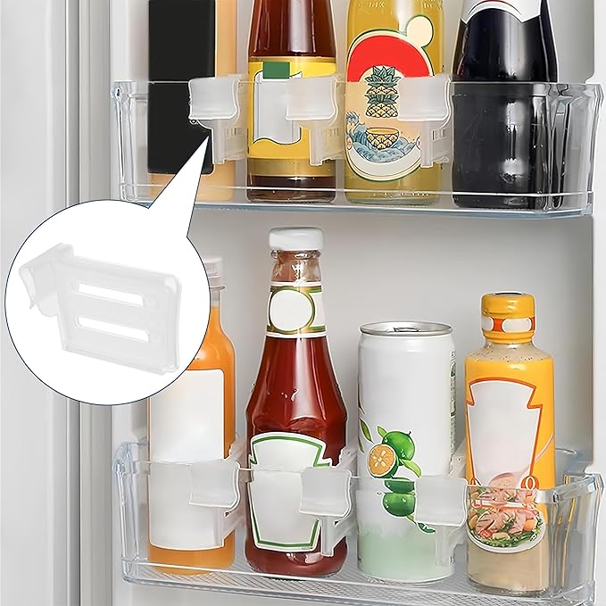 Retractable Fridge Dividers, 12 Pcs Adjustable Refrigerator Drawer Organizers with Snap-On Clips, Clear Expandable Dividers (3.1-4.7 Inch) for Kitchen Cabinet & Fridge Storage