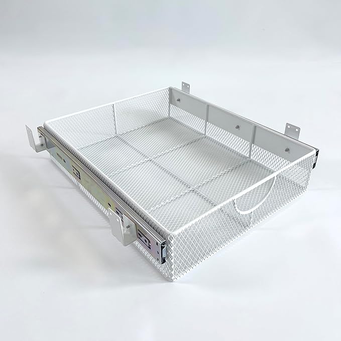 Pull Out Closet Drawer for Clothes | Sliding Wire Basket for Wardrobe Cabinets | Roll Out Storage Organizer | Side Mounting | for Home, Kitchen,Pantry