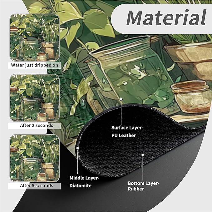 Kitchen Sink Splash Guard，Glass jars and bottles Faucet Mat Sink Gadgets-Super Absorbent Fast Drying Mat Drip Catcher for Kitchen, Bathroom,Sink Mat, Dish Drying Mat, Bathroom(15" X 5.5" )