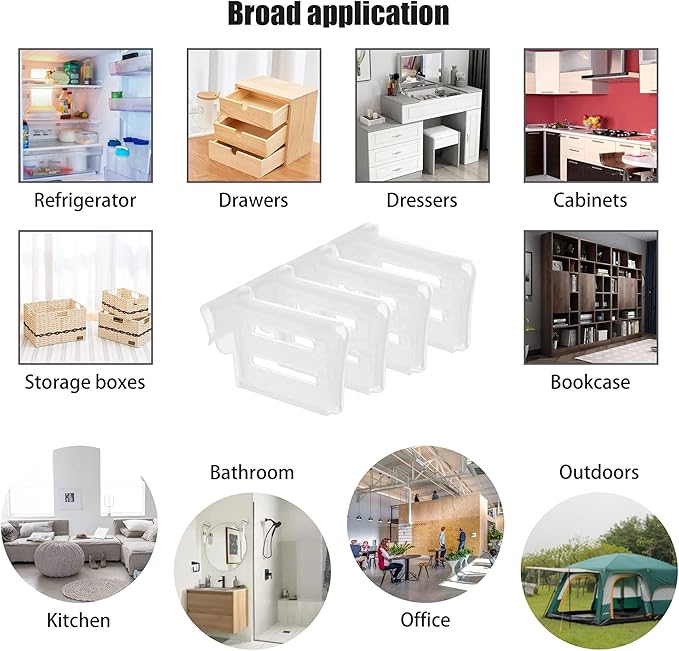Refrigerator Dividers,Adjustable Plastic Organizer Tools,Fridge Door Retractable Snap-on Space Separators,Expandable Divide Plates,Kitchen Pantry Storage Gadget,Home Office Clear Tidy Supplies(8pcs)