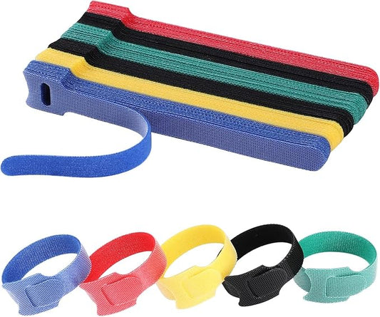 MVYC 150PCS 8 Inch Cable Ties Reusable Multi-Purpose Wire Ties Cord Organizer Adjustable Cable Management 5 Colors
