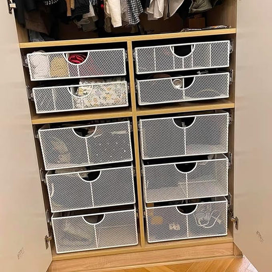 Pull Out Closet Drawer for Clothes | Sliding Wire Basket for Wardrobe Cabinets | Roll Out Storage Organizer | Side Mounting | for Home, Kitchen,Pantry