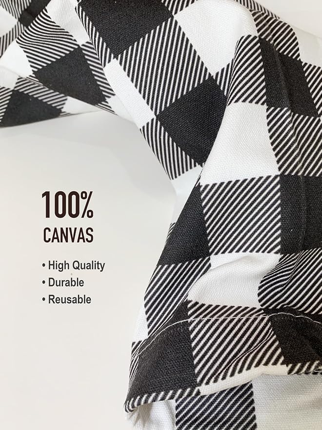 Hglian Plastic Grocery Bag Holder,Black and White Checked Grocery Shopping Bags Organizer,Buffalo Plaid Storage Bag-Extra Large
