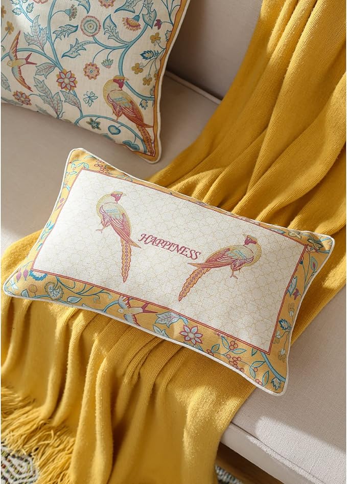 patdrea Linen Decorative Throw Pillow Covers Set Soft Durable Cushion Cases Pillowcase for Couch Bedroom Car Living Room 12"x 20"