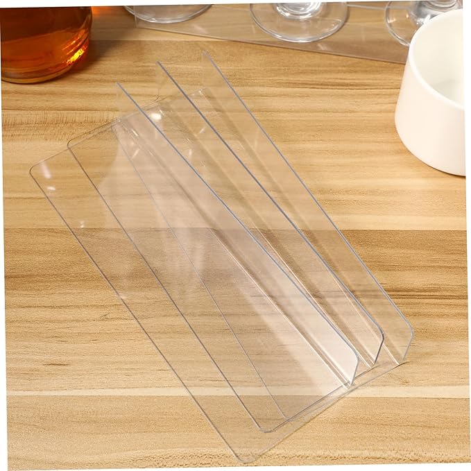 10pcs Commodity Divider Plastic Storage Shelves Clear Shelf Retail Holders L- Shaped Side Divider Shelf for Fridge Bookshelf Acrylic