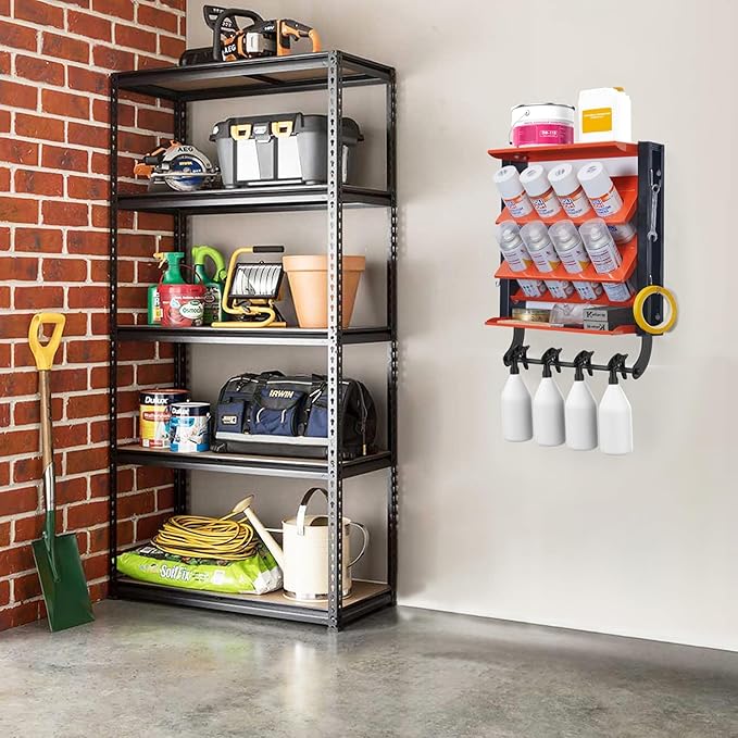 TORACK Spray Paint Can Holder Wall Mount, Heavy Duty Metal Spray Can Holder for Garage, Paint Can Storage Rack for Shop, Holds Up to 100 lbs(Pack of 2)
