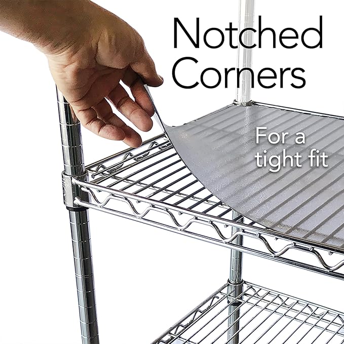 RESILIA Shelf Liner Set for Wire Shelving Rack – 5 Pack, 18 Inch Long x 36 Inch Wide, Clear Plastic Vinyl Covers for Kitchen, Pantry, & Garage Racks, Made in The USA
