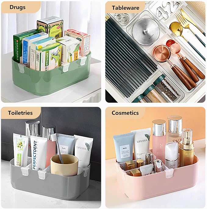 20PCS Fridge Drawer Divider，Fridge Organizer Bins，Refrigerator Drawer Organizer，Storage Baskets Space Allocator,Drawer Adjustable Separators，,Plastic Storage Container Bottle Can Divider Combination